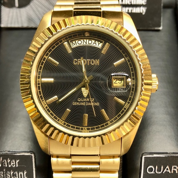 Croton Day Date Diamond Presidential Style 40mm Watch - Picture 2 of 5